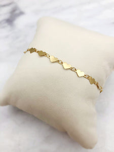 14k Yellow Gold Heart Bracelet