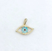 Load image into Gallery viewer, 14K Gold Evil Eye Pendant