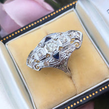 Load image into Gallery viewer, Art Deco Diamond Estate Ring  -18K White Gold Ring