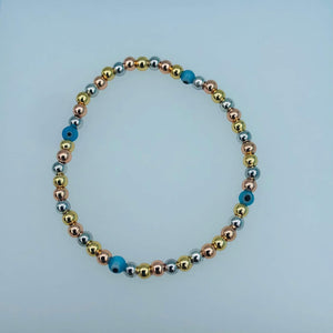 Evil Eye Beaded Stretch Bracelet