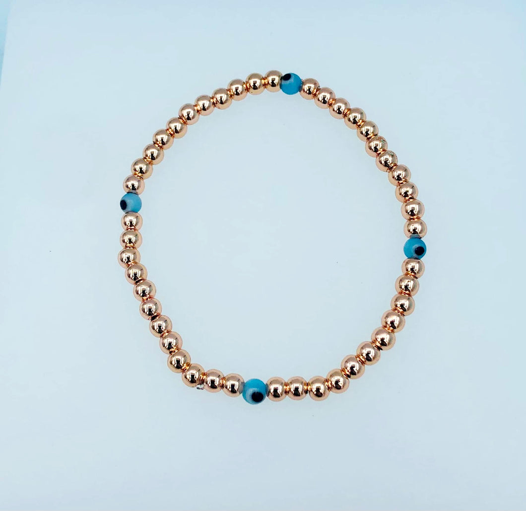 Evil Eye Beaded Stretch Bracelet