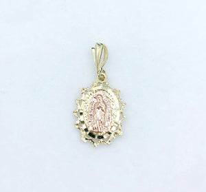 St. Mary Medal Pendant - 14K Two-Tone Yellow and Rose Gold