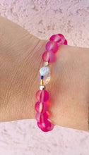 Load image into Gallery viewer, Stash Swarovski Crystal and Mermaid Glass Bracelet - pink