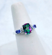 Load image into Gallery viewer, Mystic Topaz and Tanzanite Ring