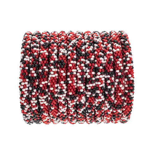 Roll-On® Bracelet Red, Black, and White Speckled