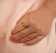 Load image into Gallery viewer, Gold-Plated Baby Ring, Twisted Band Kids Ring Stackable Ring
