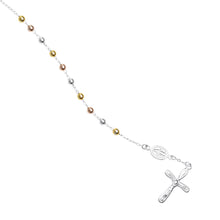 Load image into Gallery viewer, Rosary Bracelet - Tri Color Rhodium Plated