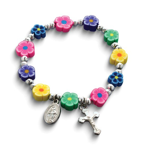 Miraculous Medal and Crucifix Rosary Bracelet (Kids)