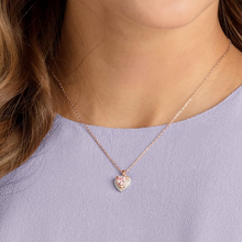 Load image into Gallery viewer, Valentine&#39;s Day Rose-gold tone plated necklace