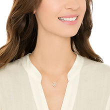 Load image into Gallery viewer, Swarovski Sparkling Dance Heart Necklace, White, Rose-gold tone plated