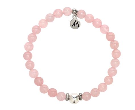 Rose Quartz with Silver Steel Ball- TJazelle Cape Bracelet Reverse