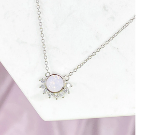 "Lois" Necklace in Rosewater Pink Swarovski®
