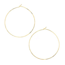 Load image into Gallery viewer, Round Hammered Hoop Earrings - Lotus Jewelry