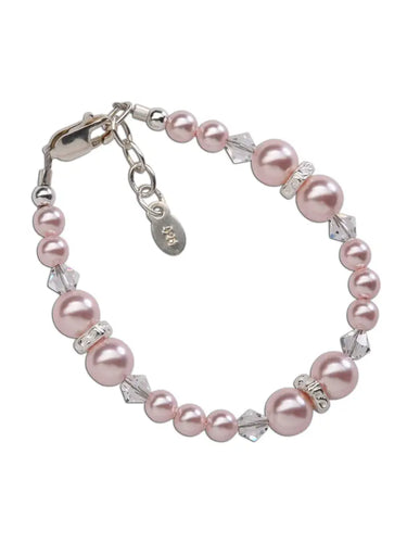 Sadie - Sterling Silver Pink Pearl Baby & Childrens Bracelet