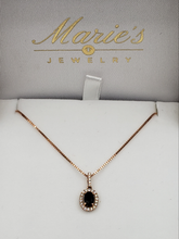 Load image into Gallery viewer, Sapphire &amp; Diamond Necklace - 14K Rose Gold