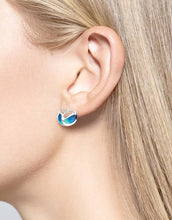 Load image into Gallery viewer, Sterling Silver Art Nouveau Stud Earrings -Turquoise