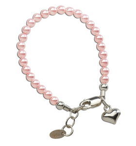 Serenity 2 (Pink) - Sterling Silver Pink Pearl Baby Bracelet