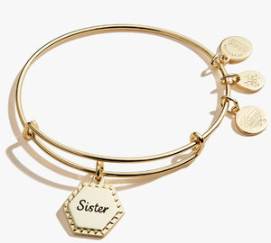 Sister “Woven Together” Charm Bangle