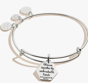 Sister “Woven Together” Charm Bangle