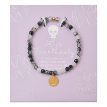 Load image into Gallery viewer, Live Fearlessly Skull Bracelet