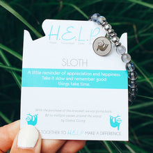 Load image into Gallery viewer, Sloth TJazelle HELP Charm Bracelet