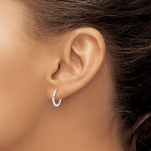 Load image into Gallery viewer, Polished Hinged Hoop Earrings -  Sterling Silver