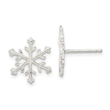 Load image into Gallery viewer, Snowflake Post Earrings - Sterling Silver