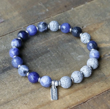 Load image into Gallery viewer, &quot;Intuition&quot; Sodalite Essential Oil Diffuser Bracelet