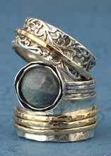Load image into Gallery viewer, Floral Filigree Spinner *Fidget* Ring - Sterling Silver with Gold