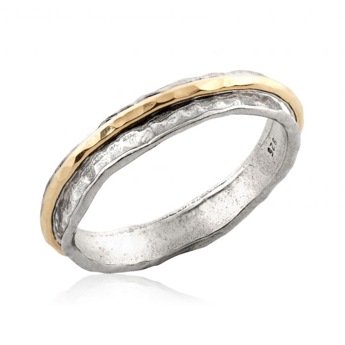 Spinner Ring - Sterling Silver with Gold