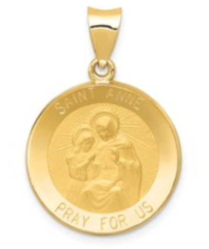 Saint Anne Medal Charm - 14K Gold