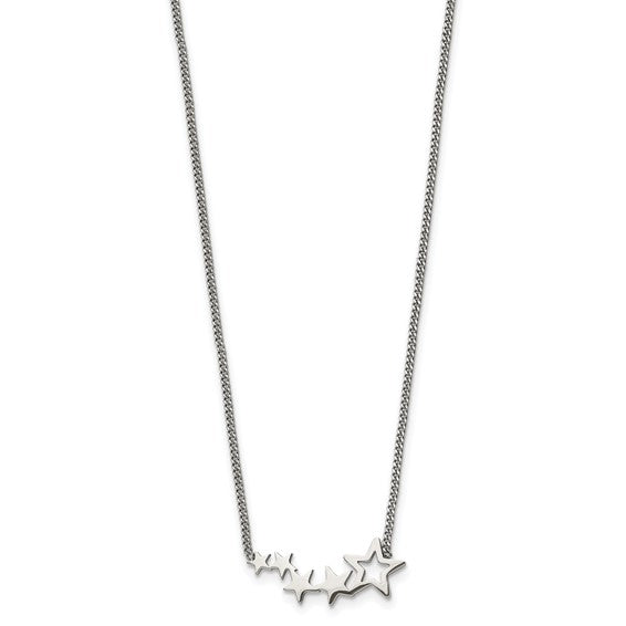 Chisel Stainless Steel Polished Stars Necklace