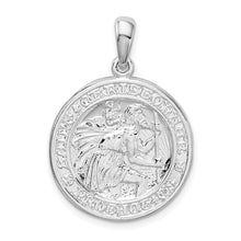 Load image into Gallery viewer, St Christopher Circle Pendant - Sterling Silver