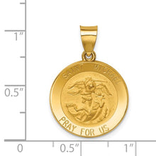 Load image into Gallery viewer, Saint (St) Michael Medal Hollow Pendant - 14K Yellow Gold