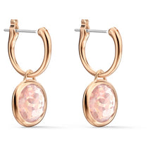 Load image into Gallery viewer, TAHLIA MINI HOOP PIERCED EARRINGS, PINK, ROSE-GOLD TONE PLATED