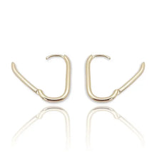 Load image into Gallery viewer, Thin Rectangle Hoop Earrings - Sterling Silver