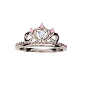 Sterling Silver Tiara Baby Ring with CZs