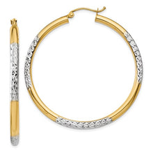 Load image into Gallery viewer, Two-Toned Gold Hoops - 14K Yellow and White Gold
