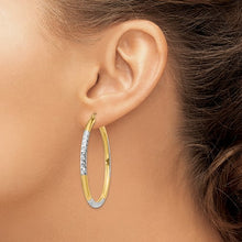 Load image into Gallery viewer, Two-Toned Gold Hoops - 14K Yellow and White Gold