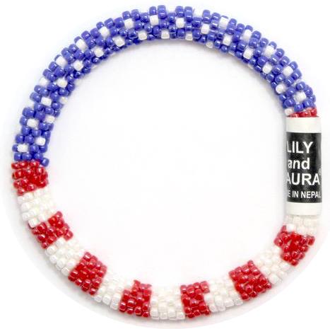 United We Stand Flag Roll On Bracelet- Lily and Laura