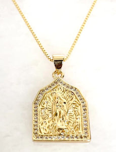 Virgin Mary Necklace - Gold Plated