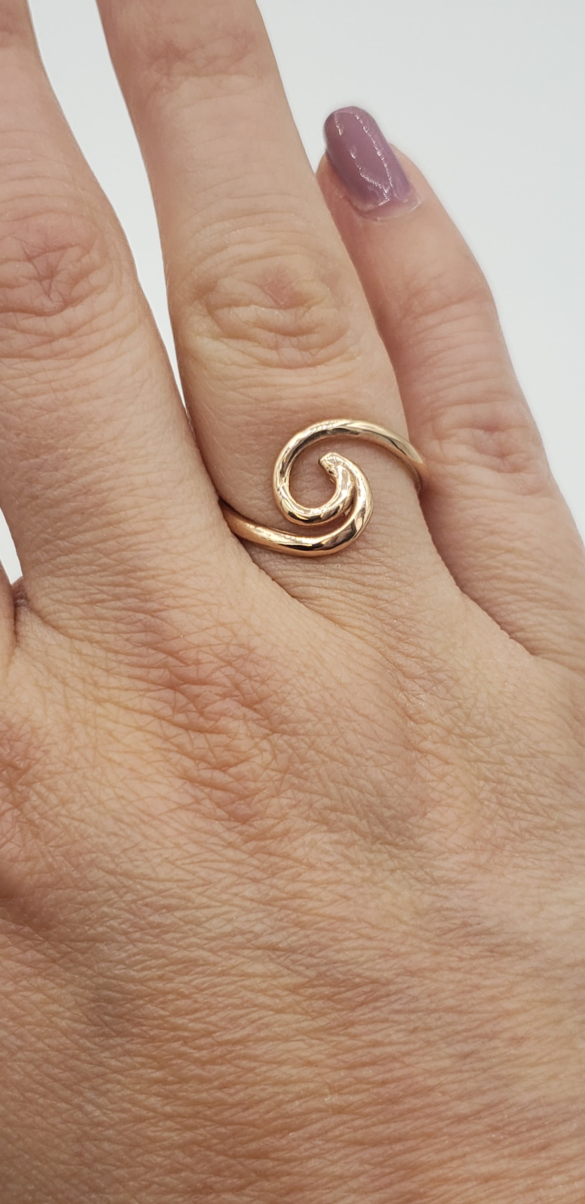 Rose gold wave on sale ring