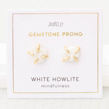 Load image into Gallery viewer, White Howlite Gemstone Prong Earrings