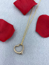 Load image into Gallery viewer, 14k Yellow Gold Open Heart Necklace